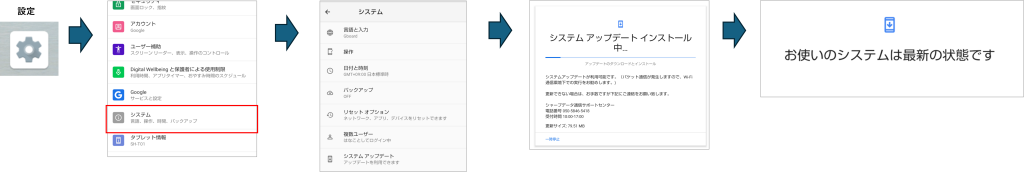 専用タブレットのソフトウェア確認手順